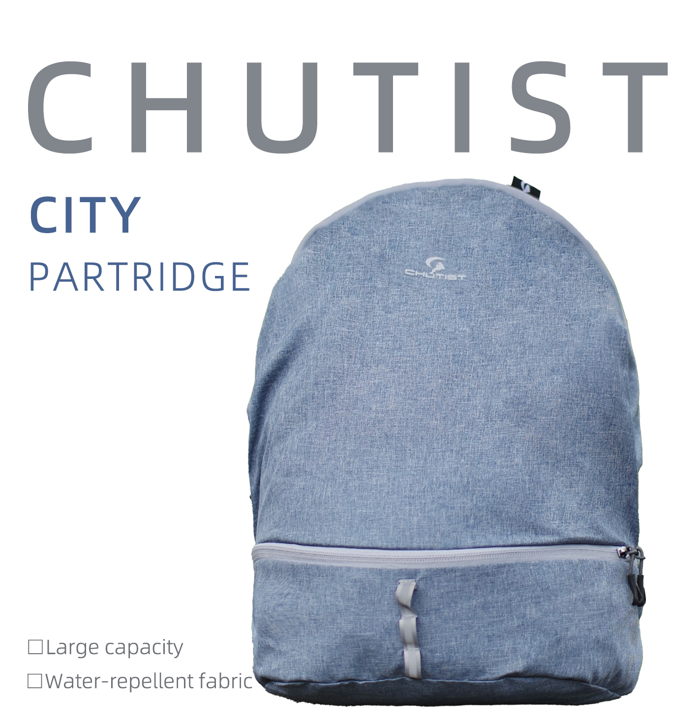 Chutist storage backpack lightweight 15L hiking backpack blue gray