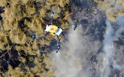 drone recovery parachute system for forest disaster relief emergency response