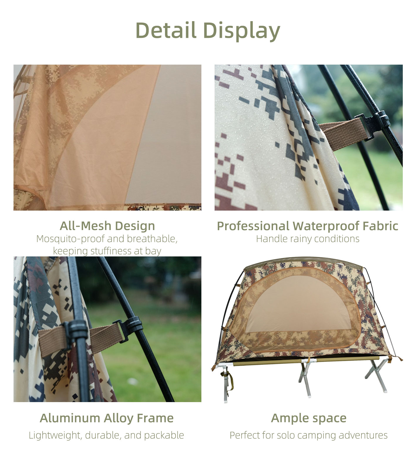 Solo camping tent lightweight and portable for hiking and single person outdoor shelter