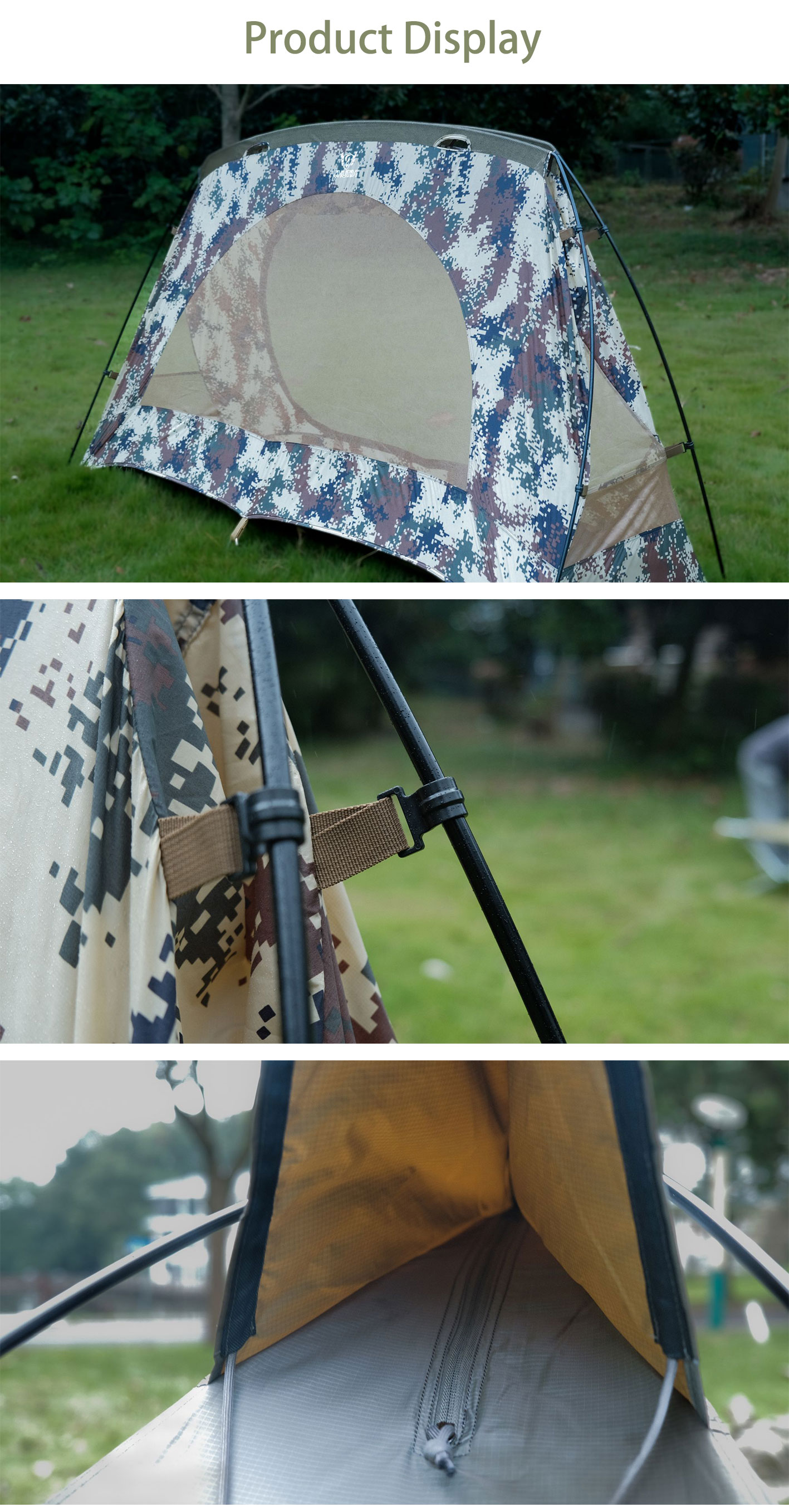 Tactical tent waterproof and windproof for survival camping and military applications