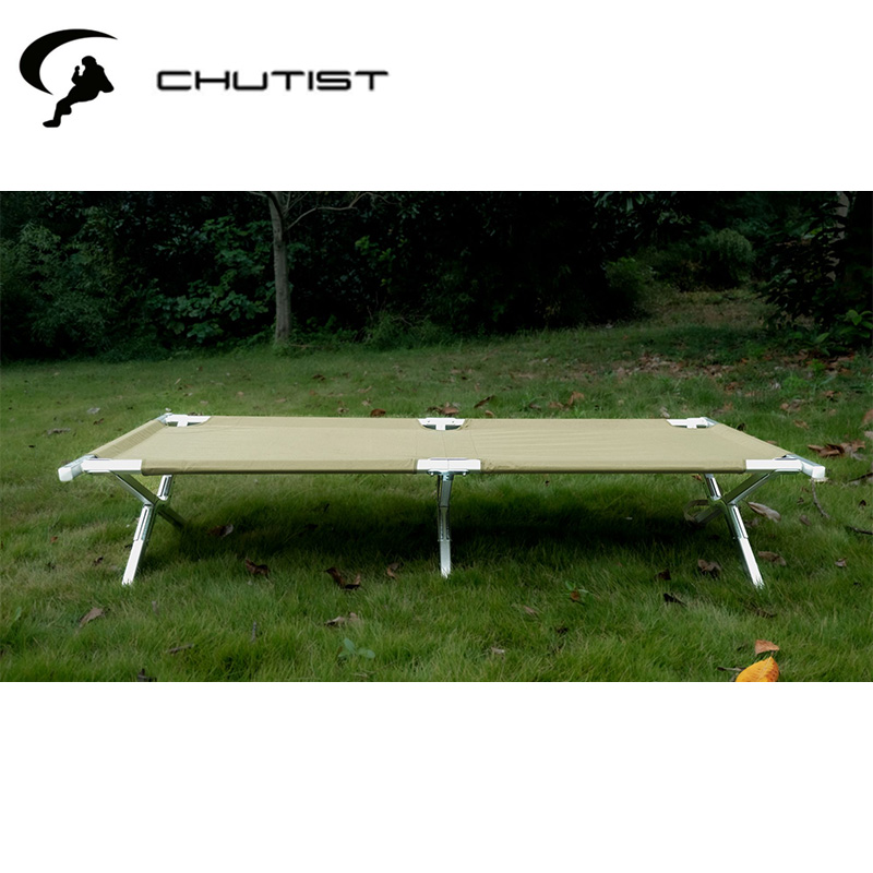 Ultra light camp cot setup for camping and backpacking travel outdoors