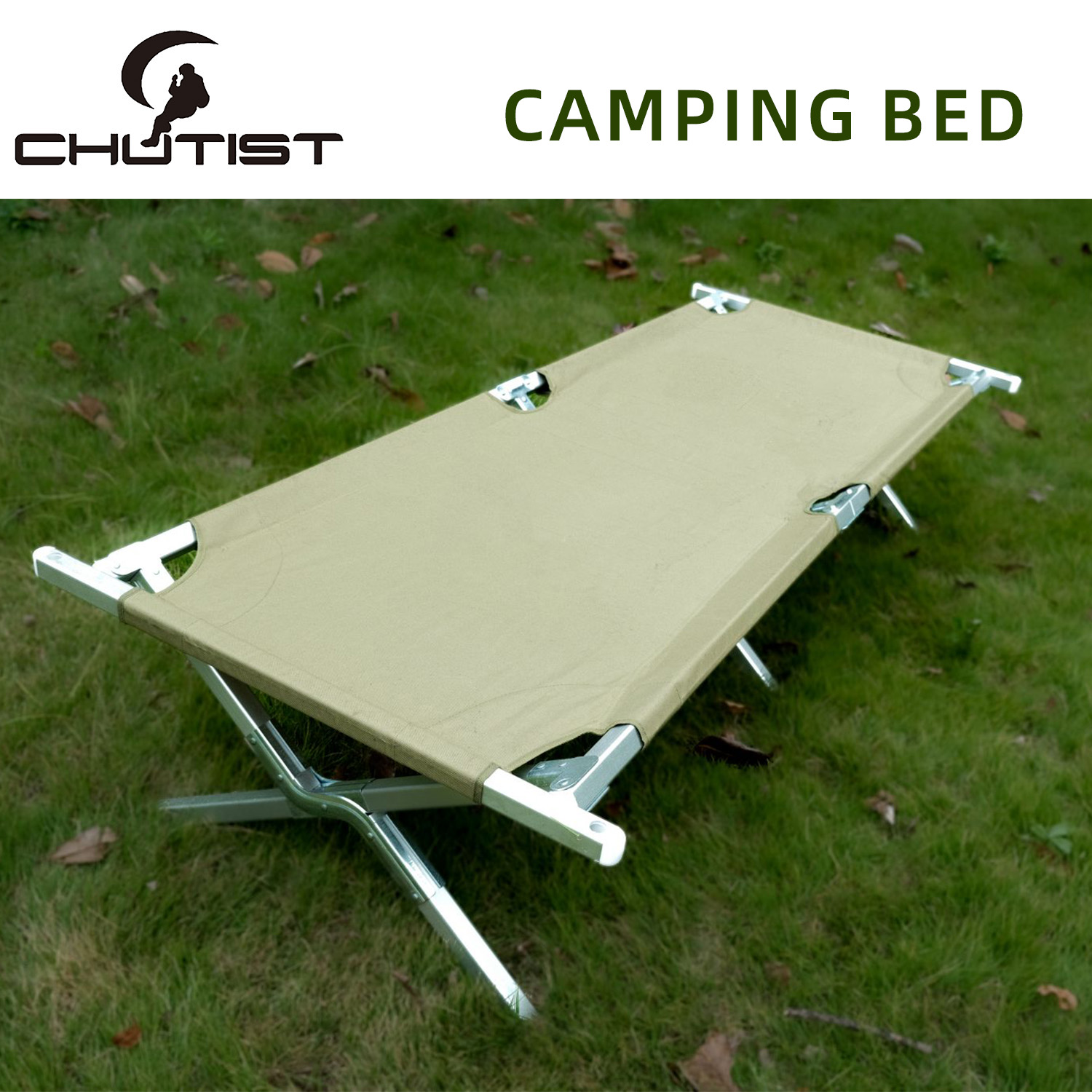 Foldable ultra light camp cot with lightweight portable design for outdoor sleeping