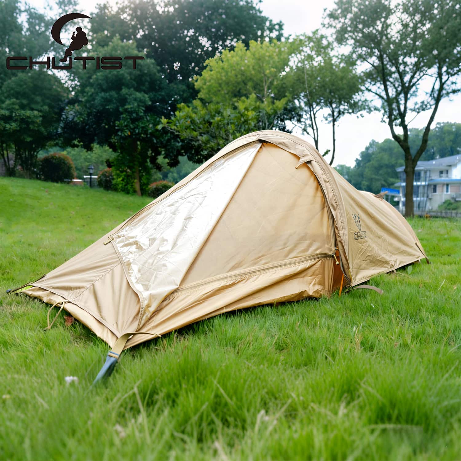 durable waterproof tent setup in rainy environment with strong wind resistance and full coverage design