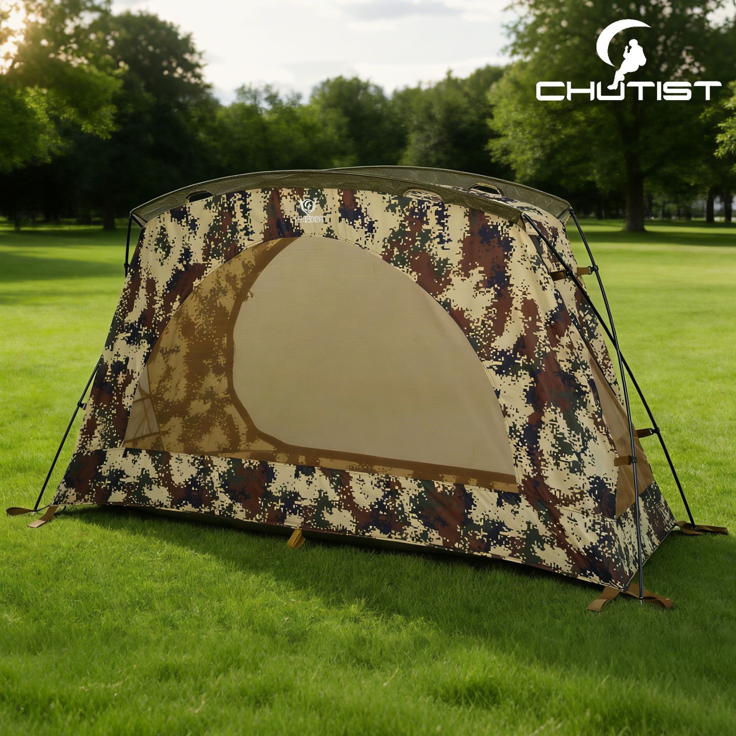 Chutist Camouflage Tent Waterproof Military Solo Tent with Aluminum Frame