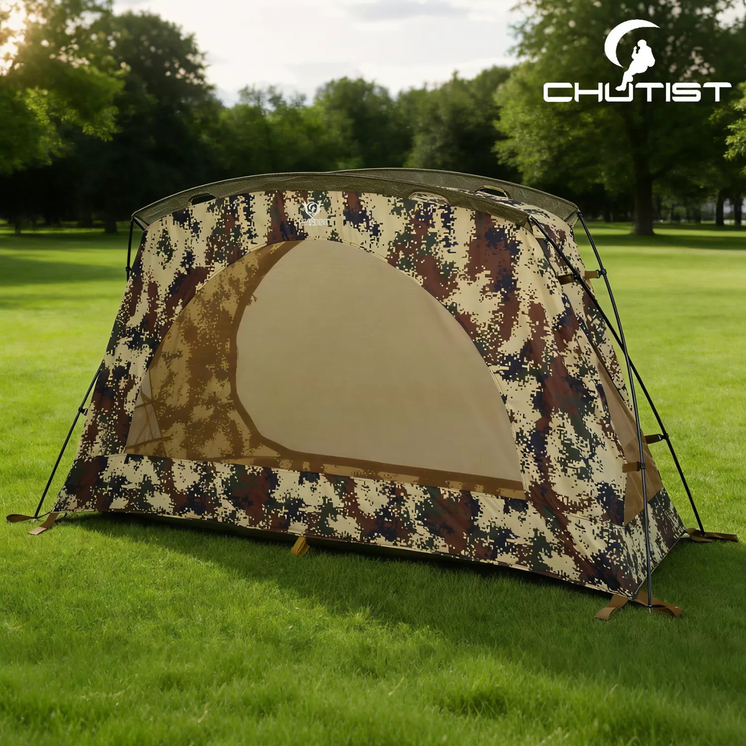 Chutist Camouflage Tent Waterproof Military Solo Tent with Aluminum Frame