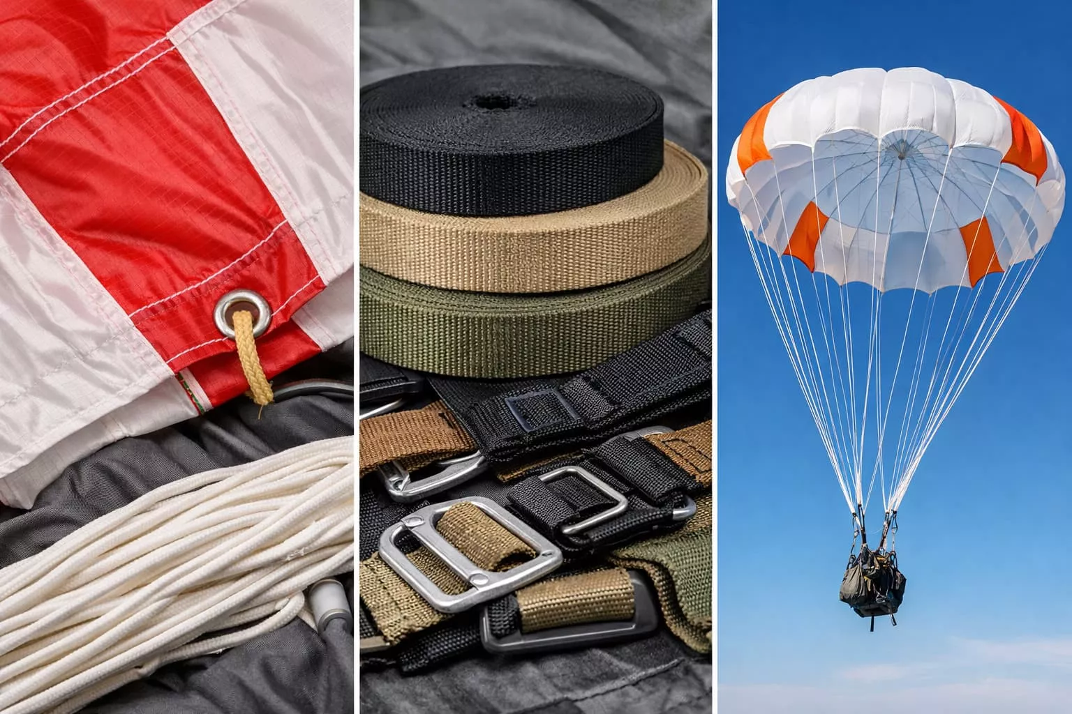 drone equipped with parachute flying under clear sky for recovery demonstration