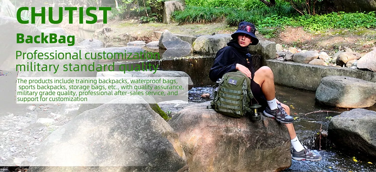 military tactical backpack by CHUTIST with large capacity for hiking camping and outdoor gear