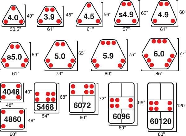 hot air balloon basket sizes and shapes diagram with dimensions and capacities.jpg