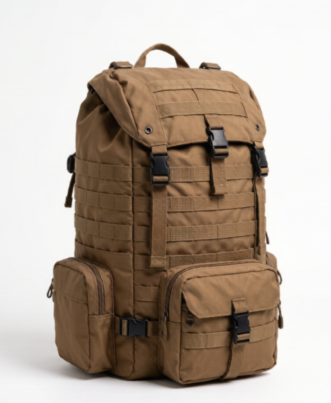 CHUTIST tactical style backpack - 22-liter coyote brown urban pack with MOLLE webbing and modular pouches